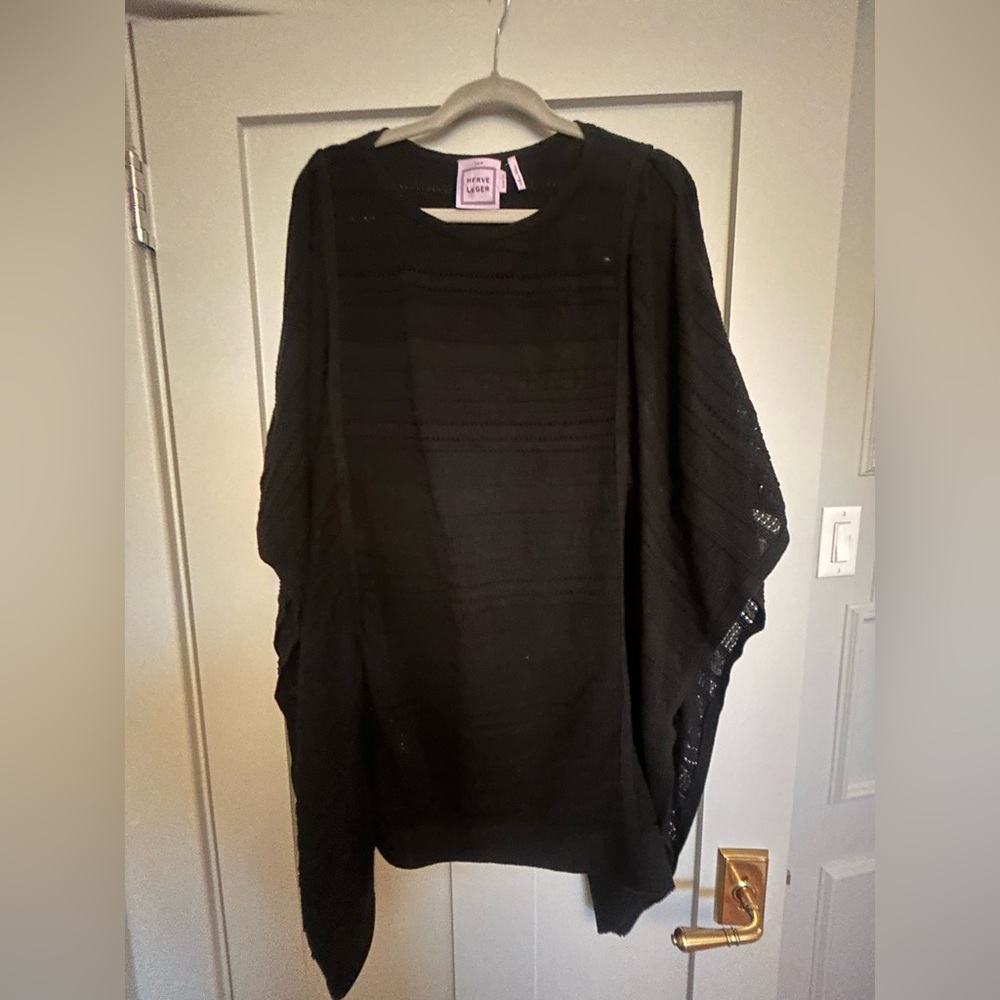Hervé Léger Black Knit Cover-Up Top | XS/S